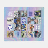 Senior Volleyball Team Custom Photo Iridescent フリースブランケット (正面(横))