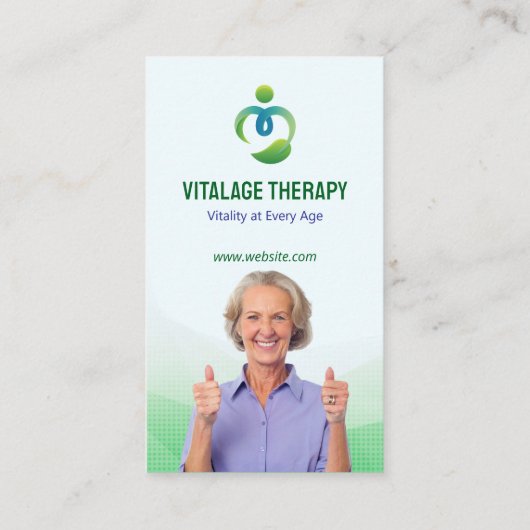 Senior Wellness Therapy | Modern Green Potrait 名刺 (裏面)
