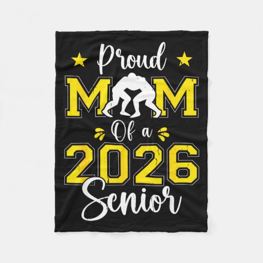 Senior Wrestling Mom 2026 Senior Mom Cl Of 2026 フリースブランケット (正面)