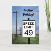 Seniors Card - Another Birthday? speed limit sign カード (正面)