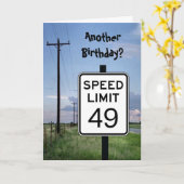 Seniors Card - Another Birthday? speed limit sign カード (黄色い花)