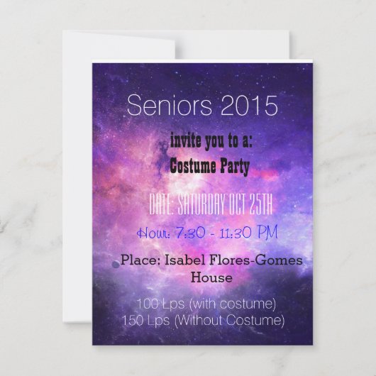 Seniors party 招待状 (正面)