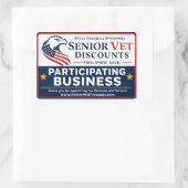 SeniorVetDiscounts加盟店ステッカー 長方形シール (バッグ)