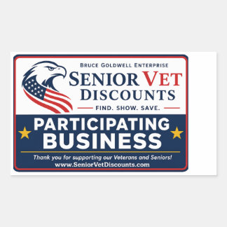 SeniorVetDiscounts加盟店ステッカー 長方形シール