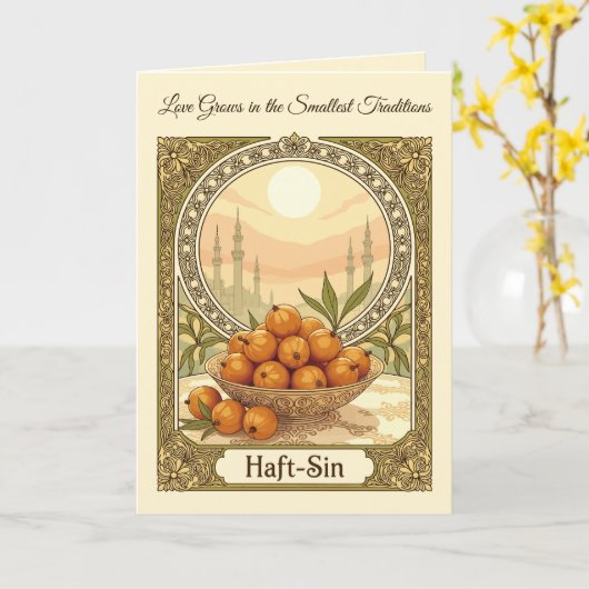 Senjed Symbol Love and Devotion in Nowruz カード (黄色い花)