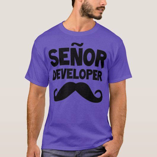 Senor開発者プログラマおもしろいーコーディングソフトウェア Tシャツ (正面)