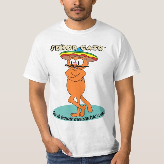 Señor Gato™ ひげのチャーミングな猫! Tシャツ (正面)