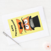 Senor Gato MillionaireMustache Cat Top Hat 長方形シール (封筒)