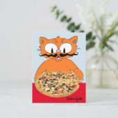"Señor Gato Pizza" 面白いデラックスピザ かわいい猫 ポストカード (スタンド正面)