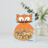 "Señor Gato Pizza" 面白いデラックスピザ かわいい猫 ポストカード (スタンド正面)