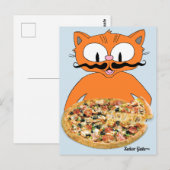 "Señor Gato Pizza" 面白いデラックスピザ かわいい猫 ポストカード (正面/裏面)