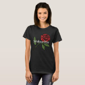 Senorita Spanish Woman Red Rose Womens Tシャツ (正面フル)