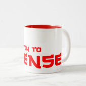 Senseiの(白くか赤い)マグに聞いて下さい ツートーンマグカップ (正面右)