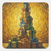 Sensual Van Gogh-esque Christmas line スクエアシール (正面)