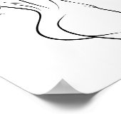 Sensual Woman Body Line Art Minimalist Sketch ポスター (角)