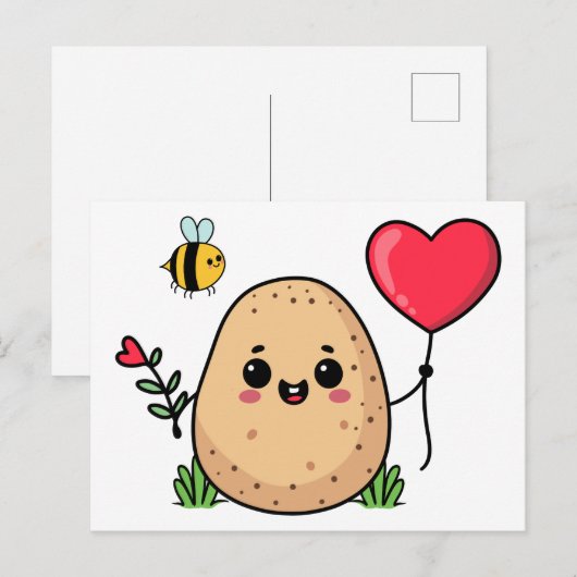 Sent With Love Romantic Potato ポストカード (正面/裏面)