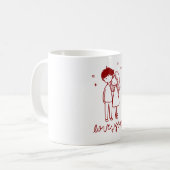 Sentimental and Love Line Art Illustrations コーヒーマグカップ (正面左)