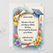 Sentimental Floral Watercolor Poem Graduation Card (正面)
