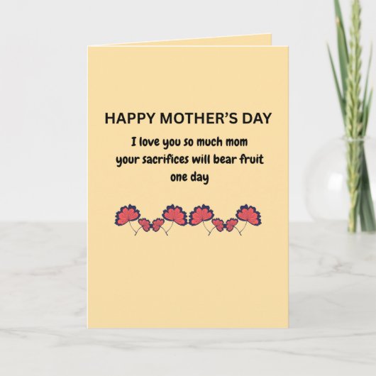 Sentimental Mother's Day Quote Card カード (正面)