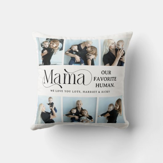 Sentimental Photo Collage Mama Keepsake  クッション (裏面)