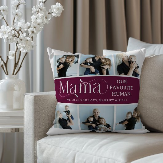 Sentimental Photo Collage Mama Keepsake  クッション
