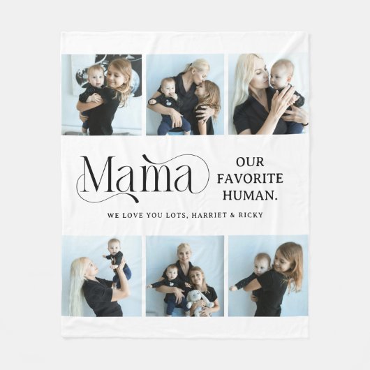 Sentimental Photo Collage Mama Keepsake フリースブランケット (正面)