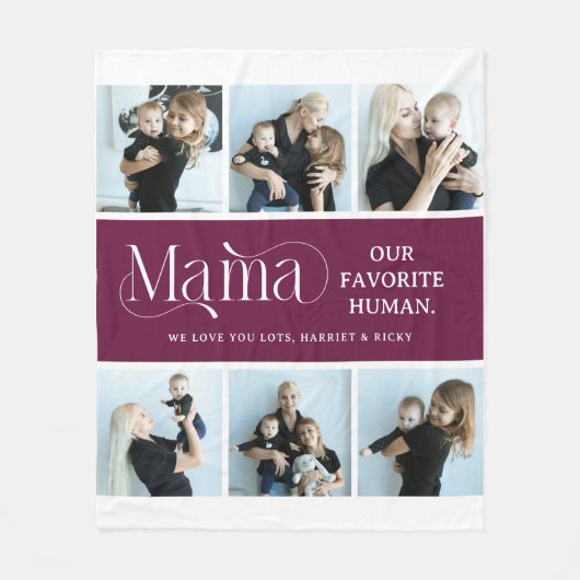 Sentimental Photo Collage Mama Keepsake  フリースブランケット (正面)