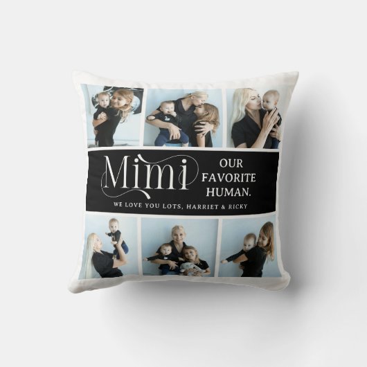 Sentimental Photo Collage Mimi Keepsake  クッション (裏面)