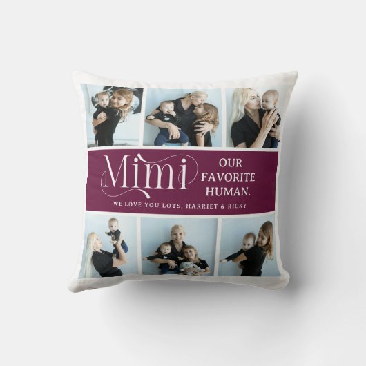 Sentimental Photo Collage Mimi Keepsake  クッション (裏面)