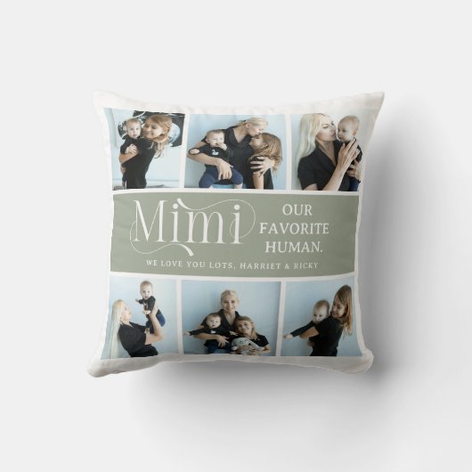 Sentimental Photo Collage Mimi Keepsake クッション (裏面)