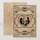 Sentimental Sepia Vintage Silhouette Heart シーズンカード (正面/裏面)