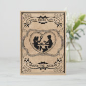 Sentimental Sepia Vintage Silhouette Heart シーズンカード (スタンド正面)