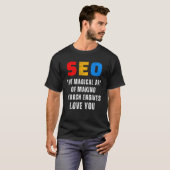 SEO魔法SEOエキスパートサーチエンジンSEO Tシャツ (正面フル)