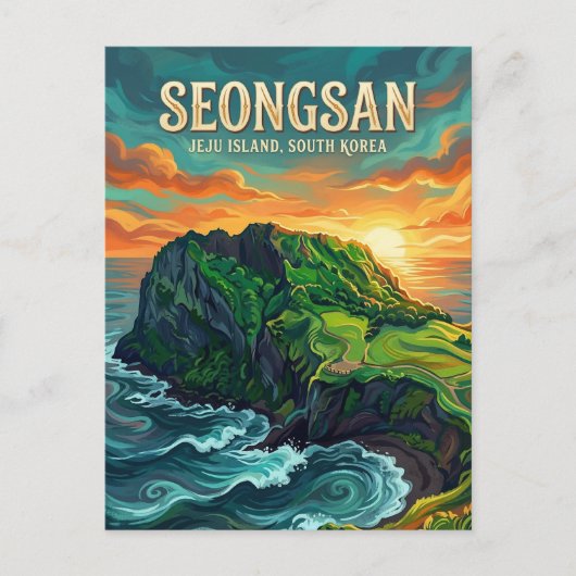 Seongsan Ilchulbong South Korea ポストカード (正面)