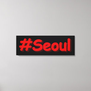 「#Seoul」かわいいデザイン。買今 キャンバスプリント