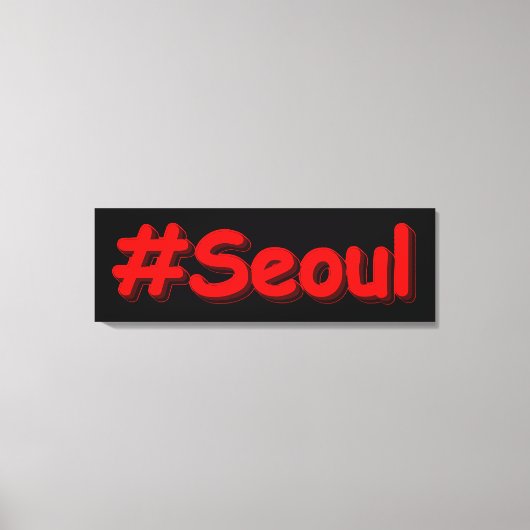 「#Seoul」かわいいデザイン。買今 キャンバスプリント (正面)