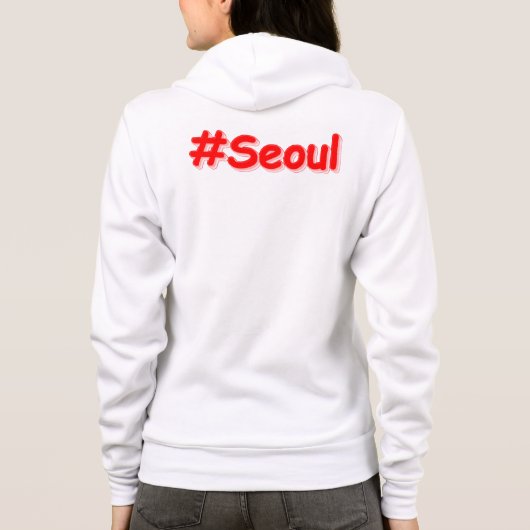 「#Seoul」かわいいデザイン。買今 パーカ (裏面)