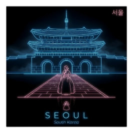 Seoul Hanbok- Gyeongbokgung Palace-South Korea ポスター