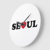 Seoul Love Heart ラージ壁時計 (傾斜)