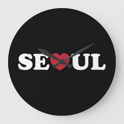 Seoul Love Heart ラージ壁時計 (正面)