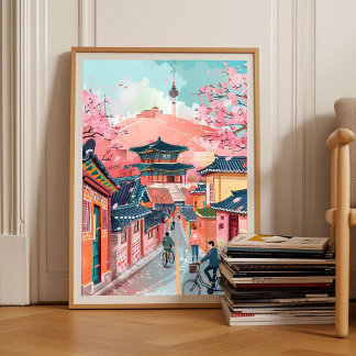 Seoul Print Seoul Illustration Travel Poster South ポスター