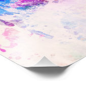 Seoul skyline in watercolor background フォトプリント            (角)