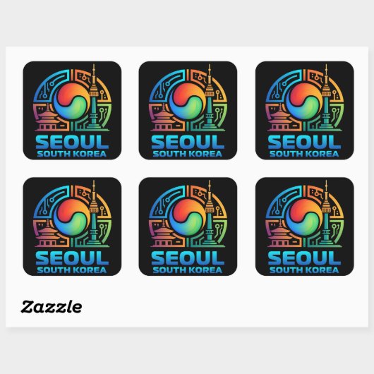 Seoul South Korea スクエアシール (シート)