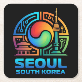 Seoul South Korea スクエアペーパーコースター