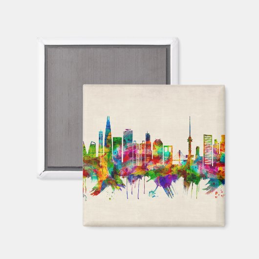 Seoul South Korea Skyline マグネット (正面/裏面)
