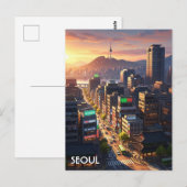 Seoul South Korea Sunset ポストカード (正面/裏面)
