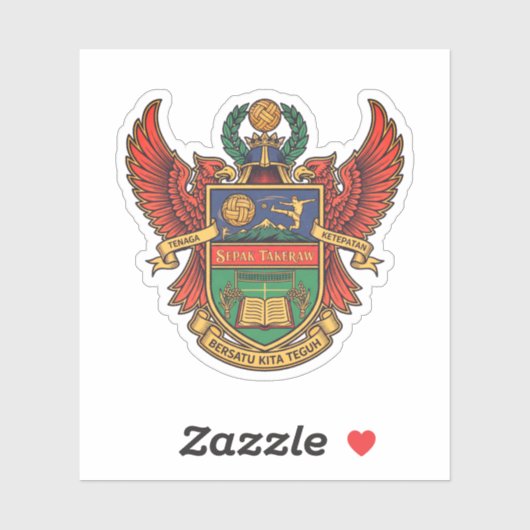 Sepak Takraw - heraldry style logo シール (シート)