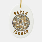 Sepak Takraw Woven Ball セラミックオーナメント (正面)