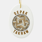 Sepak Takraw Woven Ball セラミックオーナメント (裏面)