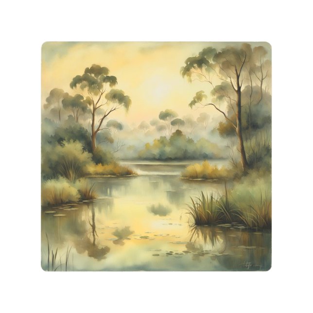 sephia landscape メタルプリント (正面)